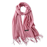 Women's Cashmere Wool Scarf Dark Pink Gloves, Scarves & Earmuffs - Tophatter Daily Deals