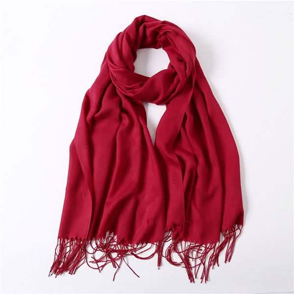 Women's Cashmere Wool Scarf Red Gloves, Scarves & Earmuffs - Tophatter Daily Deals