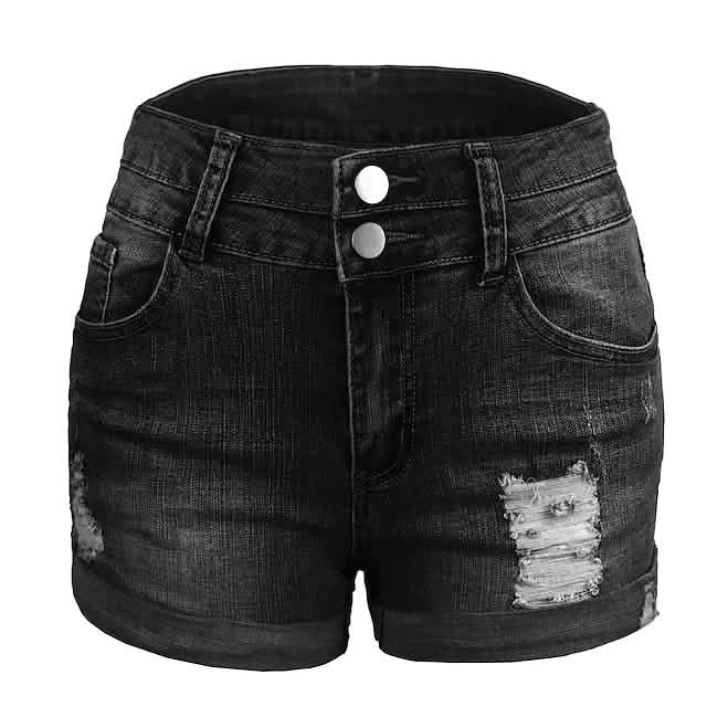 Women's Casual Fashion Jeans Denim Shorts Black Women's Bottoms - Tophatter Daily Deals