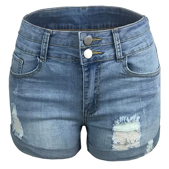 Women's Casual Fashion Jeans Denim Shorts Blue Women's Bottoms - Tophatter Daily Deals