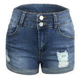Women's Casual Fashion Jeans Denim Shorts Dark Blue Women's Bottoms - Tophatter Daily Deals