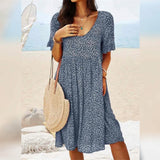 Women's Casual Floral Dress Dark Blue Women's Dresses - Tophatter Daily Deals