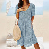 Women's Casual Floral Dress Light Blue Women's Dresses - Tophatter Daily Deals