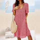 Women's Casual Floral Dress Red Women's Dresses - Tophatter Daily Deals