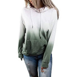 Women's Casual Hooded Sweatshirt Loose Drawstring Pullover Hoodie Green Women's Tops - Tophatter Daily Deals