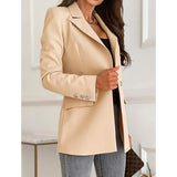 Women's Casual Long Sleeve Blazer Khaki Women's Outerwear - Tophatter Daily Deals
