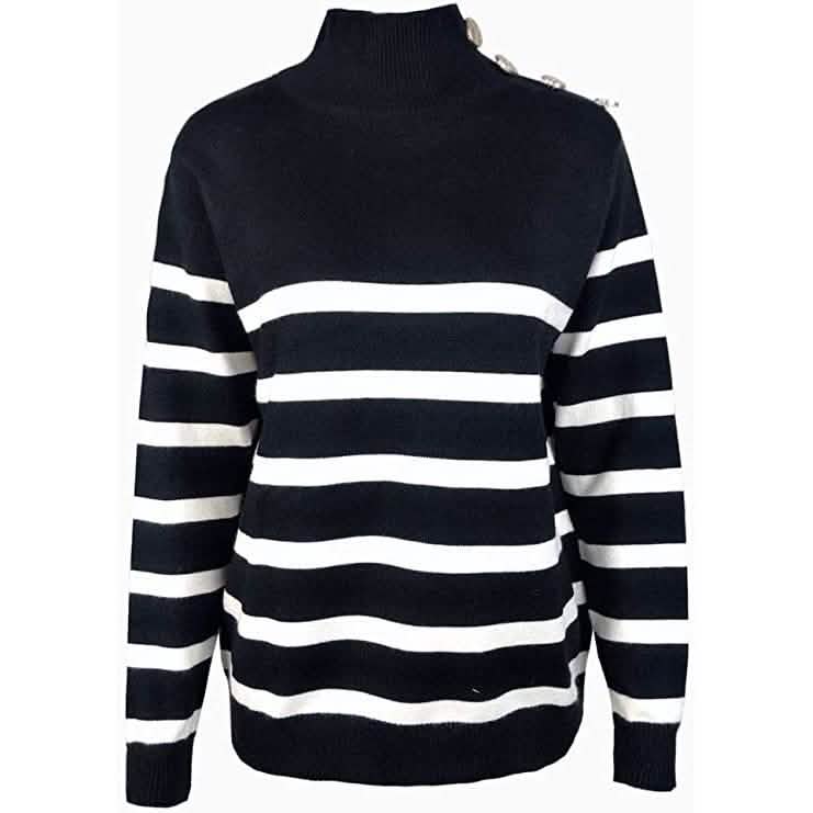 Women's Casual Long Sleeve Crewneck Patchwork Knit Sweater Top Women's Tops - Tophatter Daily Deals