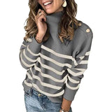 Women's Casual Long Sleeve Crewneck Patchwork Knit Sweater Top Gray Women's Tops - Tophatter Daily Deals