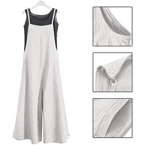 Women's Casual Loose Long Wide Leg Jumpsuits Women's Dresses - Tophatter Daily Deals