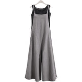 Women's Casual Loose Long Wide Leg Jumpsuits Gray Women's Dresses - Tophatter Daily Deals