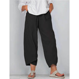 Women's Casual Plus Size Cotton Pants Black Women's Bottoms - Tophatter Daily Deals