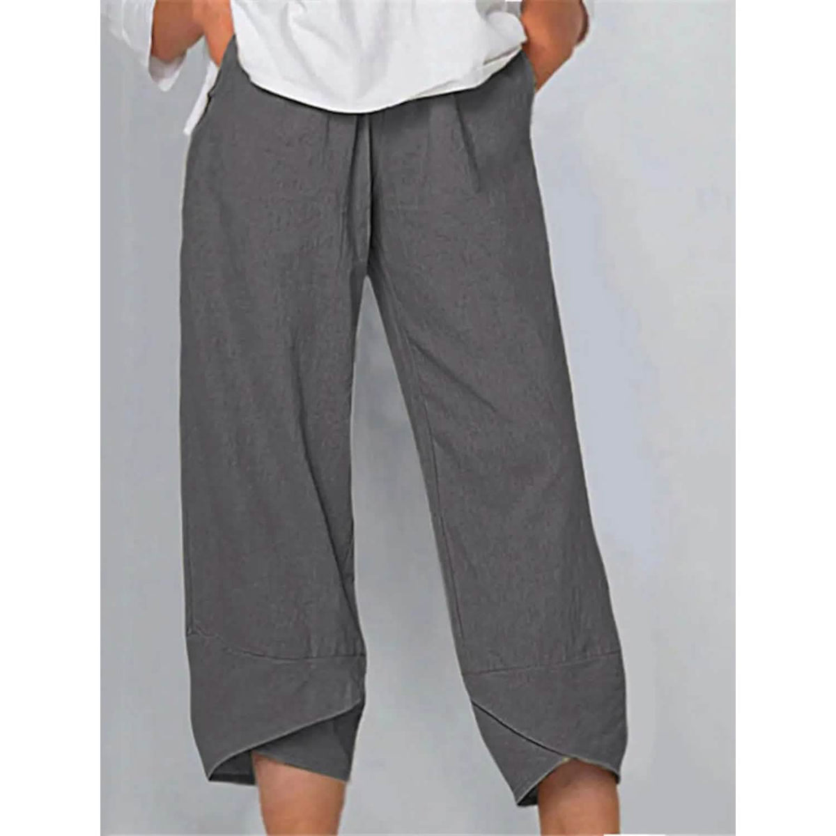 Women's Casual Plus Size Cotton Pants Gray Women's Bottoms - Tophatter Daily Deals