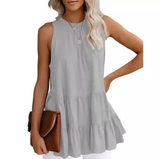 Women's Casual Shirley Top Light Gray Women's Tops - Tophatter Daily Deals