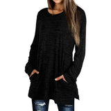 Women's Casual Sweatshirts Long Sleeve Oversized Shirt Black Women's Tops - Tophatter Daily Deals