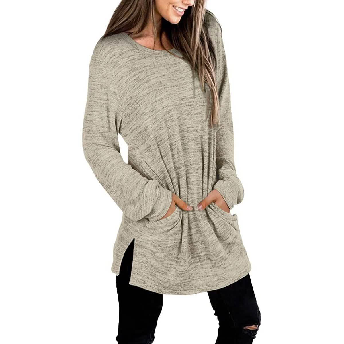 Women's Casual Sweatshirts Long Sleeve Oversized Shirt Women's Tops - Tophatter Daily Deals