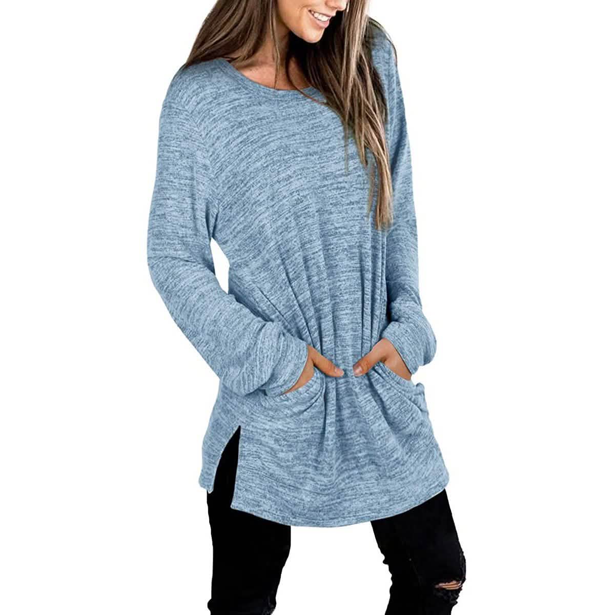 Women's Casual Sweatshirts Long Sleeve Oversized Shirt Women's Tops - Tophatter Daily Deals