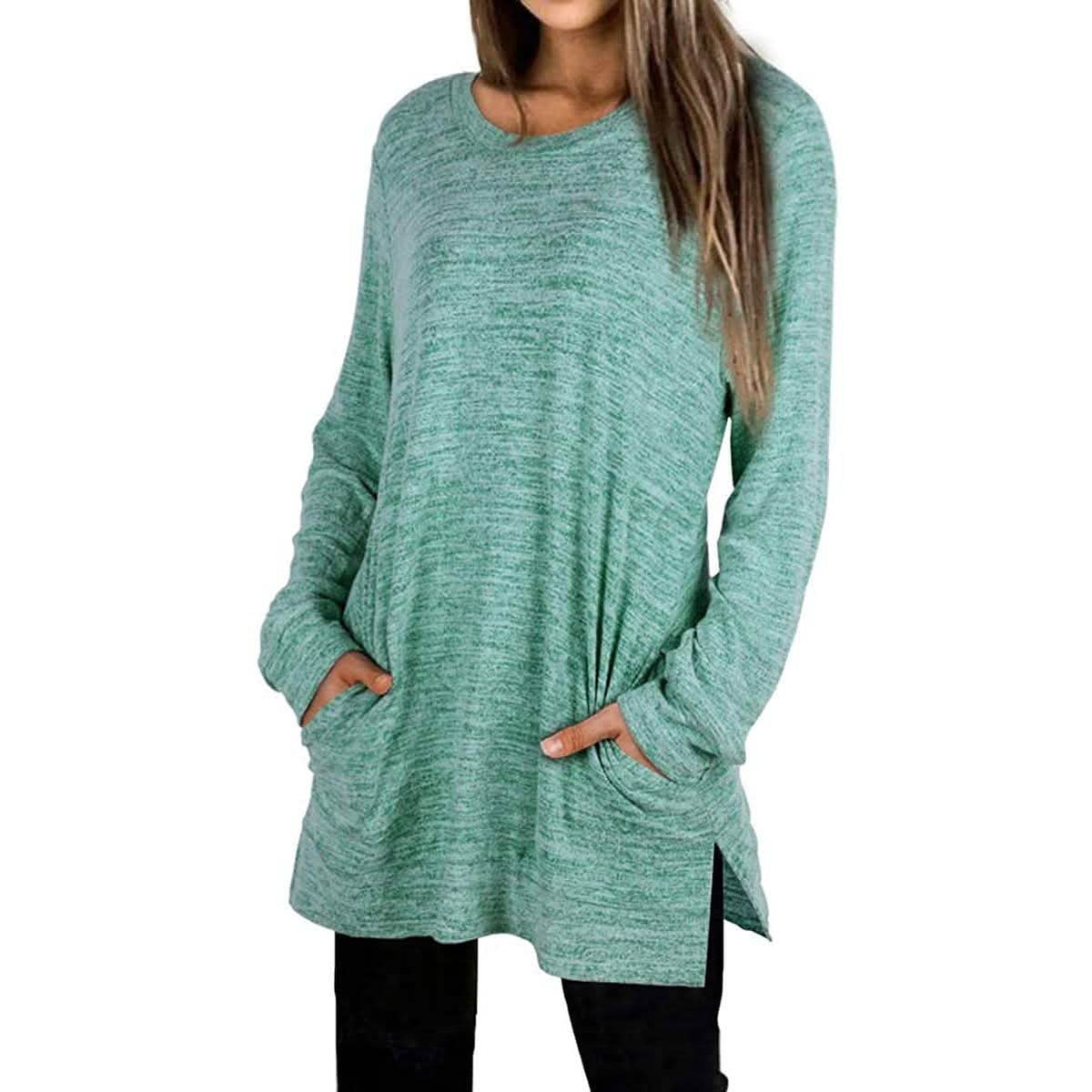 Women's Casual Sweatshirts Long Sleeve Oversized Shirt Green Women's Tops - Tophatter Daily Deals