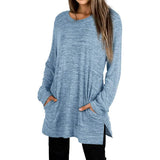 Women's Casual Sweatshirts Long Sleeve Oversized Shirt Light Blue Women's Tops - Tophatter Daily Deals