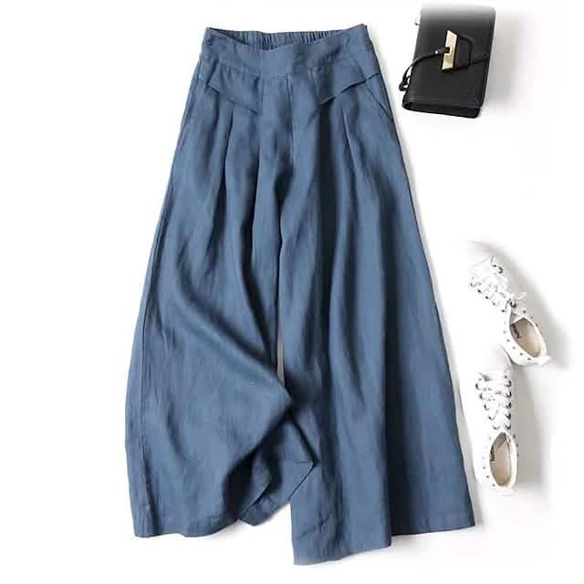 Women's Casual Wide Leg Pants Navy Women's Bottoms - Tophatter Daily Deals