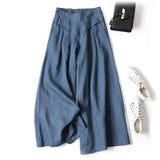 Women's Casual Wide Leg Pants Navy Women's Bottoms - Tophatter Daily Deals