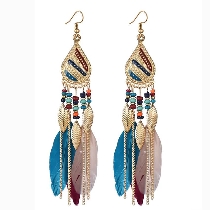 Women's Chic and Modern Street Color Block Earring Blue Earrings - Tophatter Daily Deals