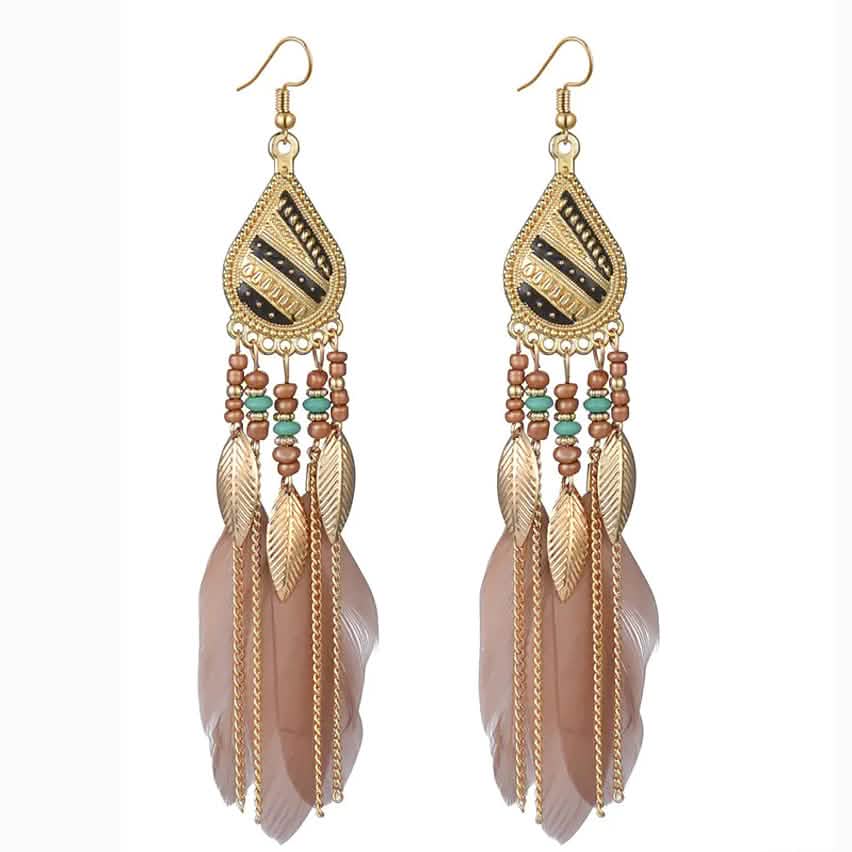 Women's Chic and Modern Street Color Block Earring Brown Earrings - Tophatter Daily Deals