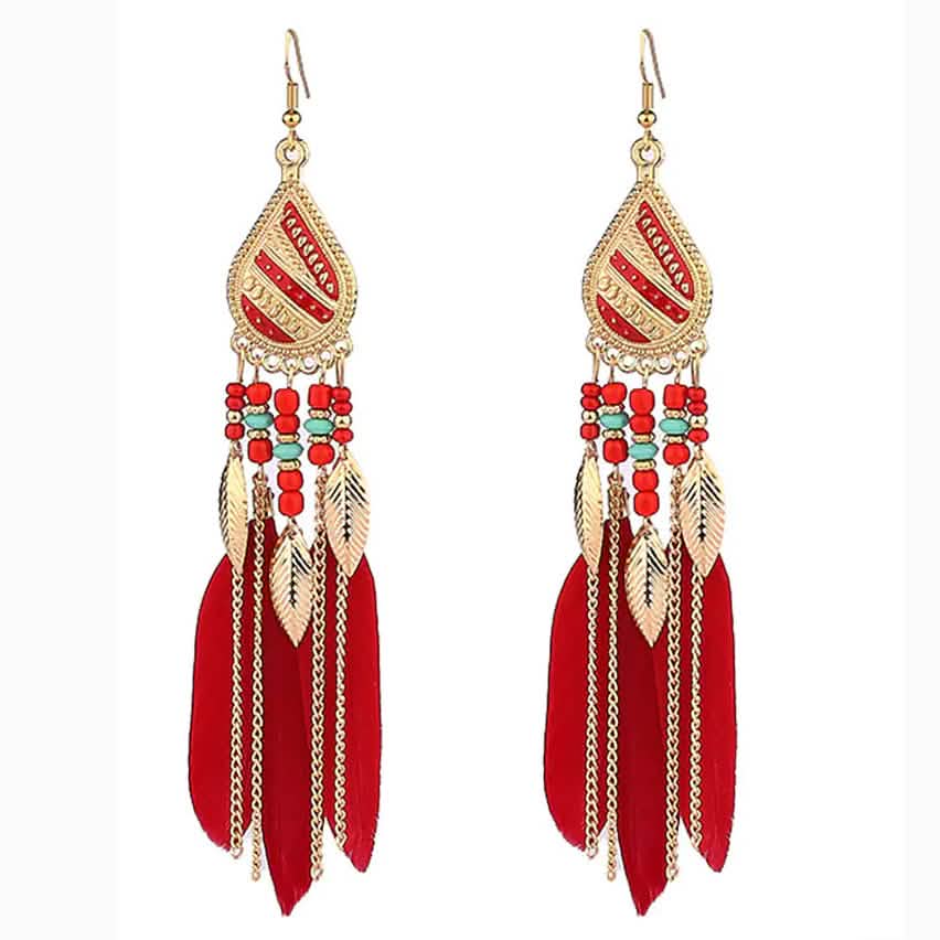Women's Chic and Modern Street Color Block Earring Red Earrings - Tophatter Daily Deals