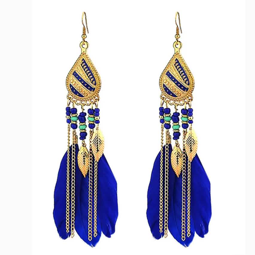 Women's Chic and Modern Street Color Block Earring Royal Blue Earrings - Tophatter Daily Deals