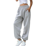 Women's Cinch Bottom Sweatpants Pockets High Waist Sporty Gray Women's Bottoms - Tophatter Daily Deals