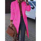 Women's Coat Regular Fit Warm Casual Jacket Long Sleeve Solid Color Rose Red Women's Outerwear - Tophatter Daily Deals