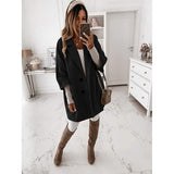 Women's Coat Shacket Jacket Long Sleeve Solid Color Oversized Black Women's Outerwear - Tophatter Daily Deals
