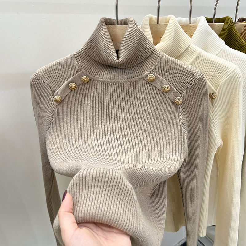 Women's Collar Turtleneck Sweater Blouses - Tophatter Daily Deals