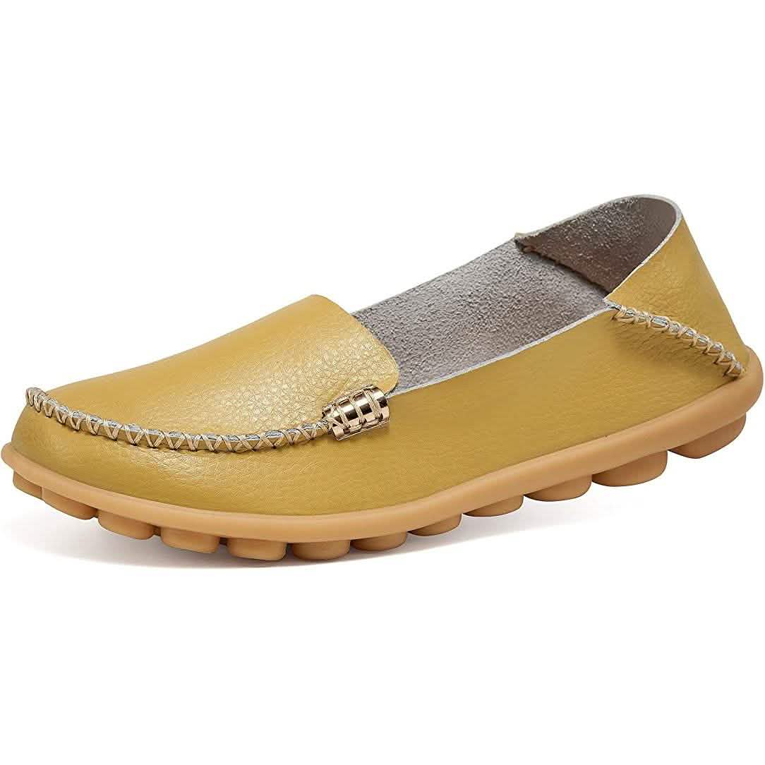 Women's Comfortable Leather Loafers Apple Green Women's Shoes - Tophatter Daily Deals