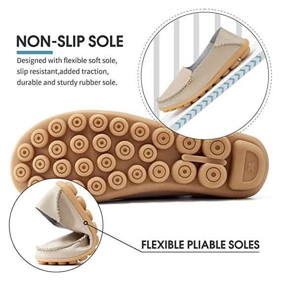 Women's Comfortable Leather Loafers Women's Shoes - Tophatter Daily Deals