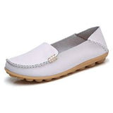 Women's Comfortable Leather Loafers White Women's Shoes - Tophatter Daily Deals