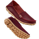 Women's Comfortable Leather Loafers Wine Red Women's Shoes - Tophatter Daily Deals