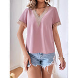 Women's Contrast Guipure Lace Blouse Women's Tops - Tophatter Daily Deals