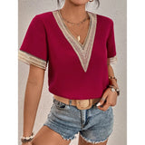 Women's Contrast Guipure Lace Blouse Women's Tops - Tophatter Daily Deals