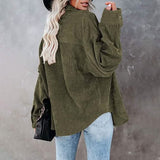 Women's Corduroy Shirts Casual Long Sleeve Top Women's Tops - Tophatter Daily Deals
