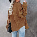 Women's Corduroy Shirts Casual Long Sleeve Top Women's Tops - Tophatter Daily Deals