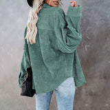 Women's Corduroy Shirts Casual Long Sleeve Top Women's Tops - Tophatter Daily Deals