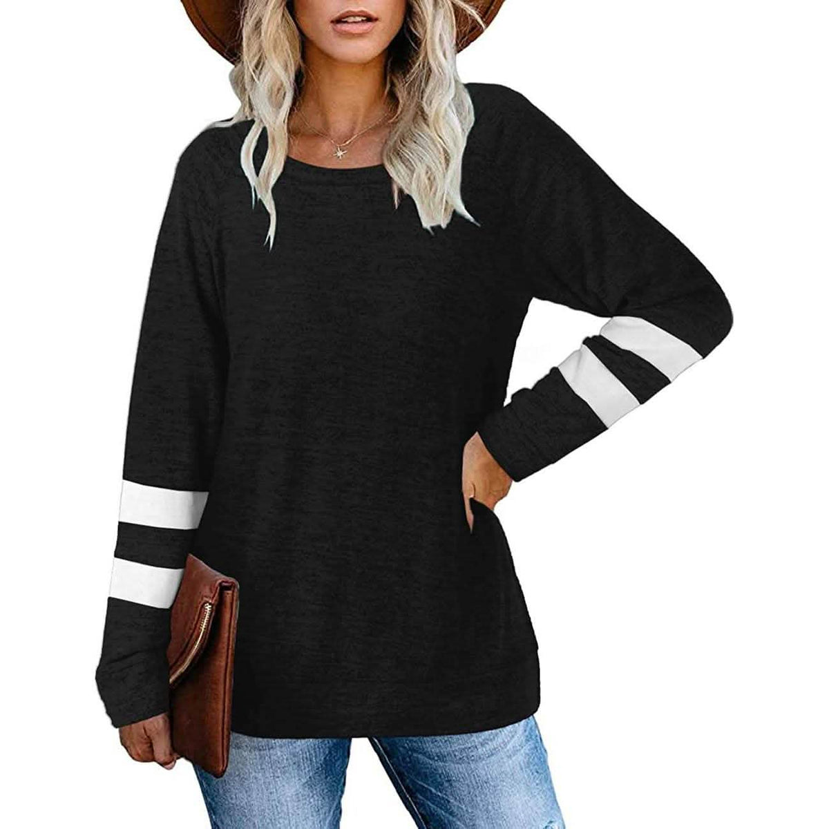 Women's Crewneck Sweatshirts Long Sleeve Sweaters Tunic Tops Women's Tops - Tophatter Daily Deals