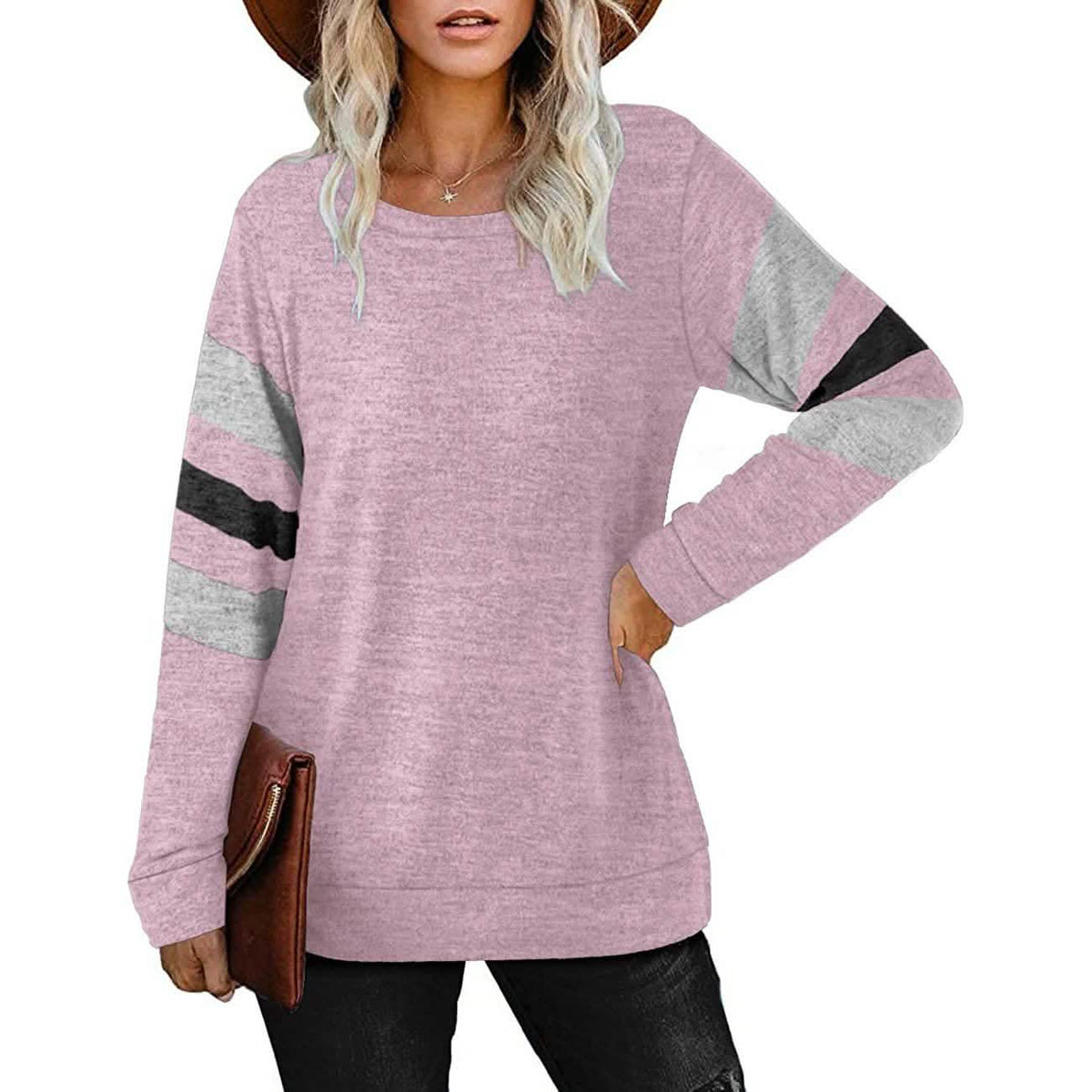 Women's Crewneck Sweatshirts Long Sleeve Sweaters Tunic Tops Women's Tops - Tophatter Daily Deals
