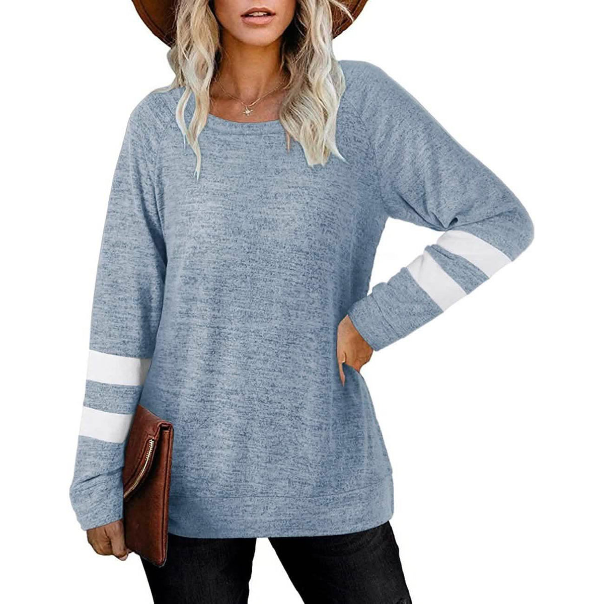 Women's Crewneck Sweatshirts Long Sleeve Sweaters Tunic Tops Women's Tops - Tophatter Daily Deals