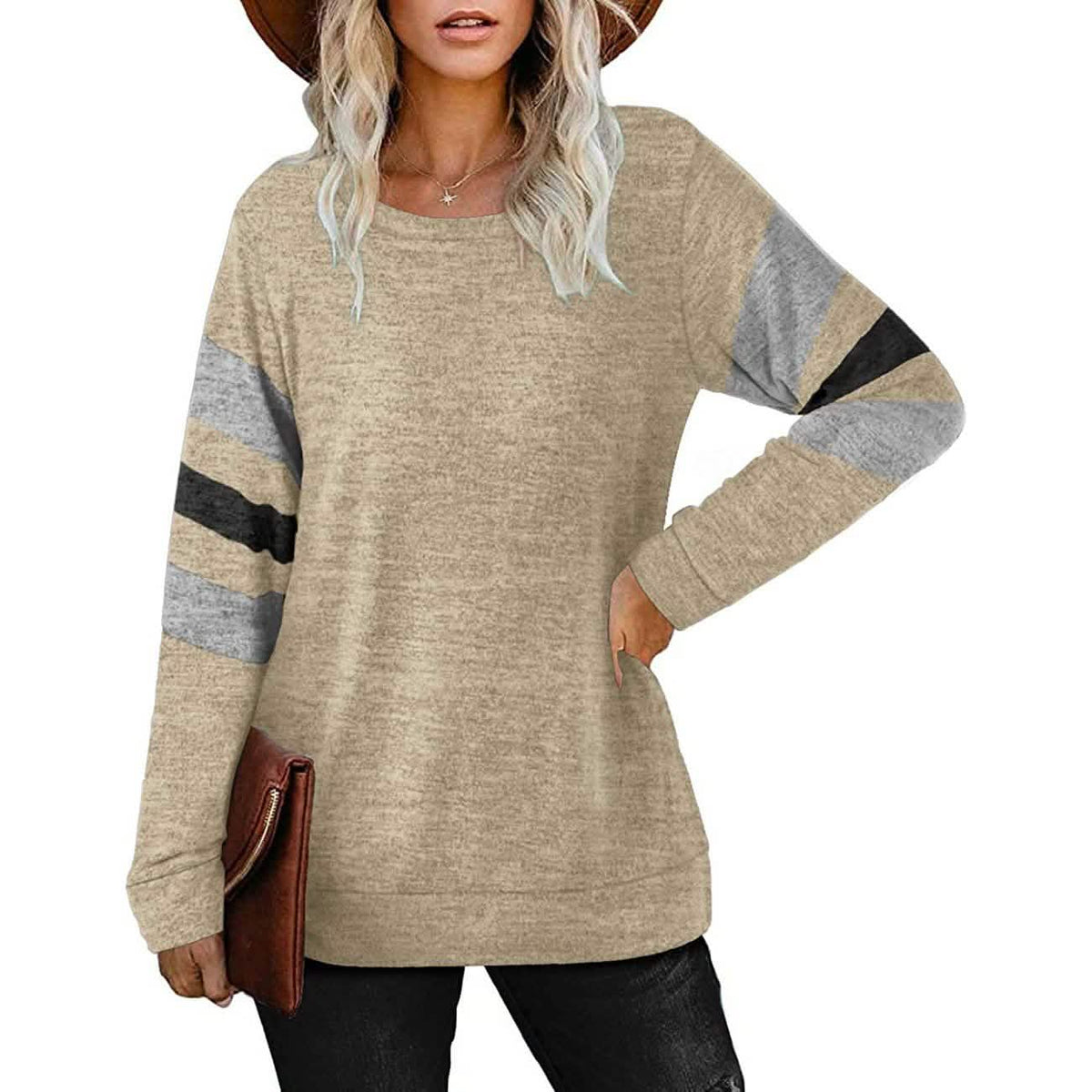 Women's Crewneck Sweatshirts Long Sleeve Sweaters Tunic Tops Women's Tops - Tophatter Daily Deals