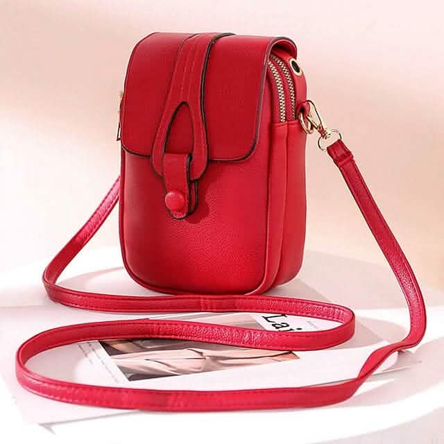 Women's Crossbody Leather Solid Color Plain Bag Wallet Red Handbags & Wallets - Tophatter Daily Deals