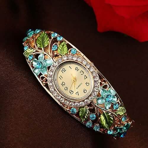 Women's Crystal Bracelet Wrist Watch Blue Watches - Tophatter Daily Deals