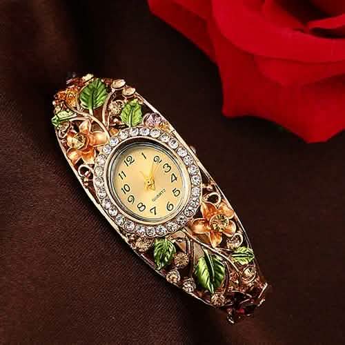 Women's Crystal Bracelet Wrist Watch Gold Watches - Tophatter Daily Deals