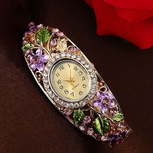 Women's Crystal Bracelet Wrist Watch Purple Watches - Tophatter Daily Deals