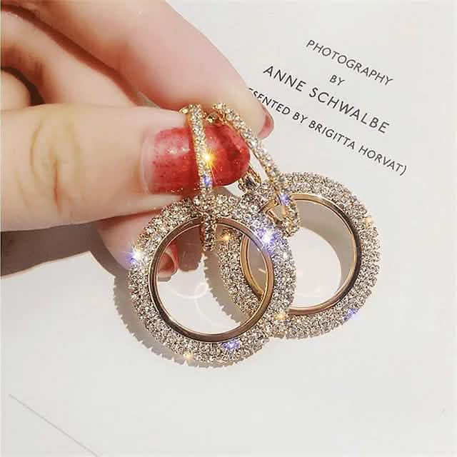 Women's Crystal Earrings Gold Earrings - Tophatter Daily Deals
